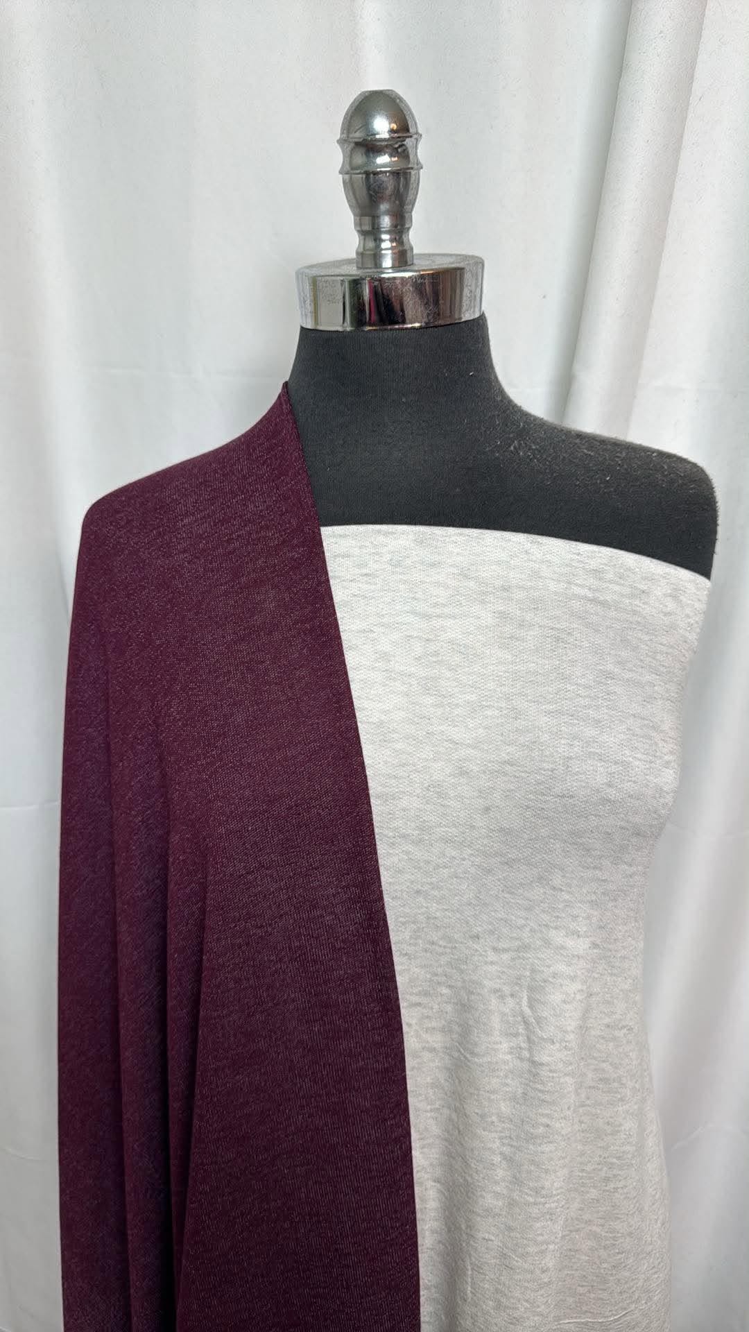 ASH GREY/BURGUNDY BUNDLE : 2YD Ash Grey Baby FT & 1.5YD Burgundy Baby FT : A30664