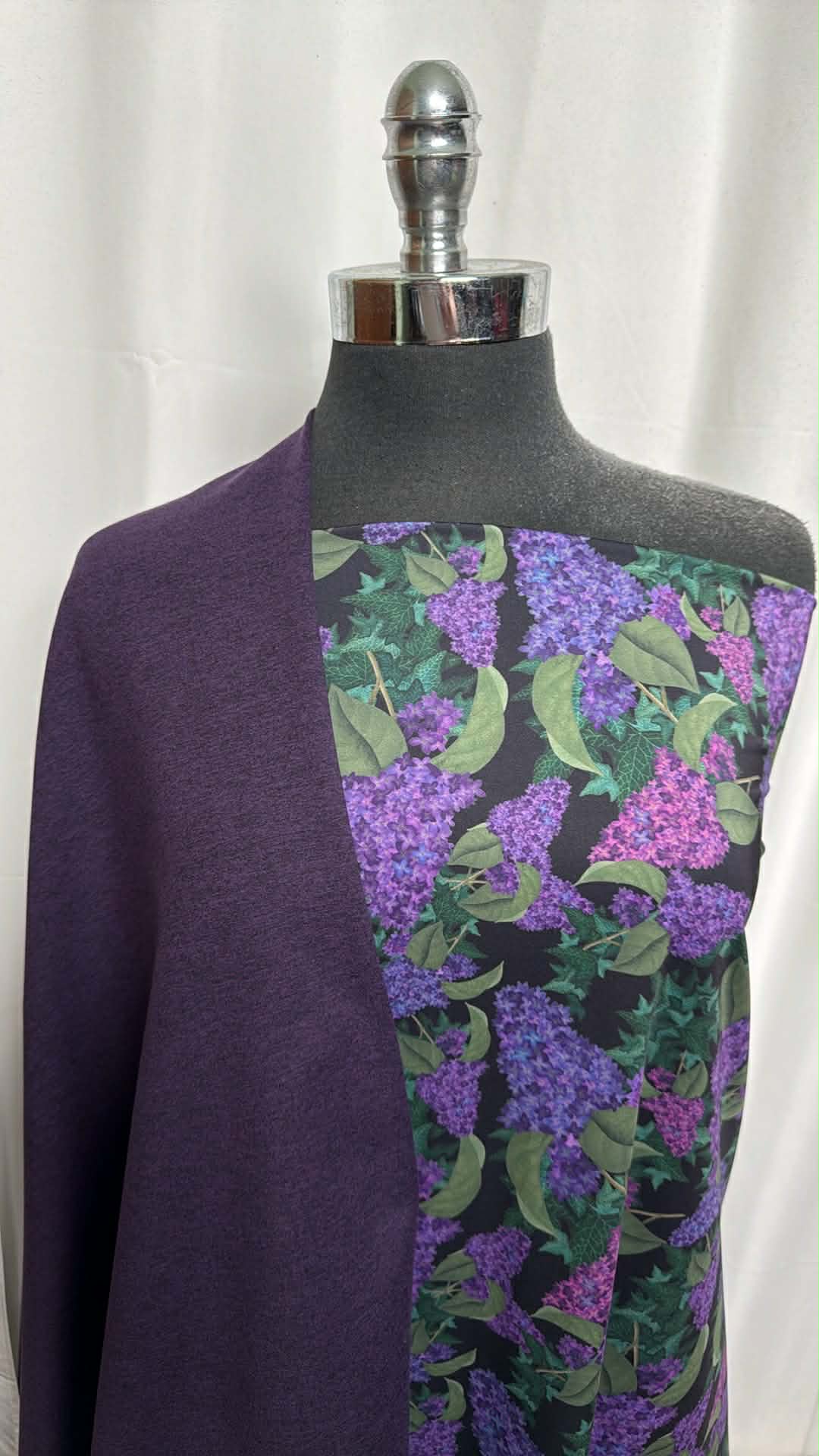 LILACS/GRAPE BUNDLE : 1YD Grape/Black Peached PF & 2YD Lilac N/S Swim : A29671