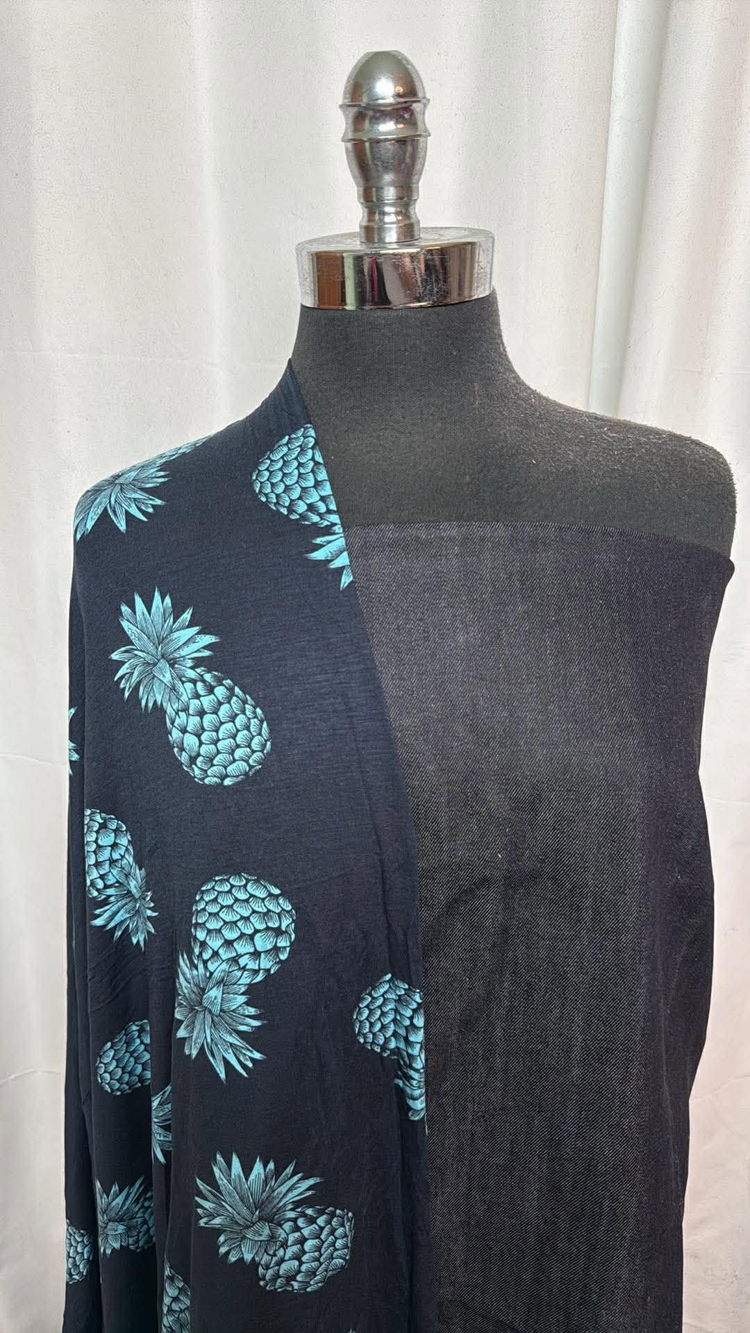 PINEAPPLE/STRETCH DENIM BUNDLE : 1YD Pineapple Modal & 1YD Stretch Denim : A30088