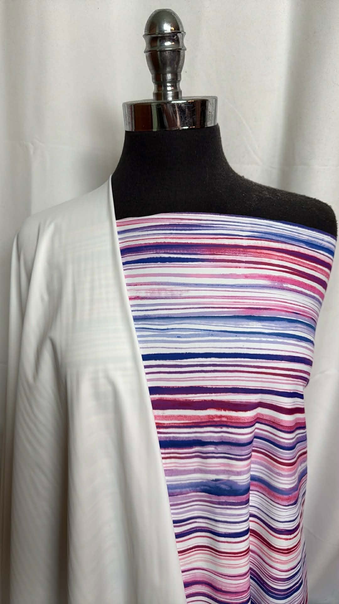 WHITE/STRIPE BUNDLE : 1YD Stripe N/S & 1YD White N/S : A29913
