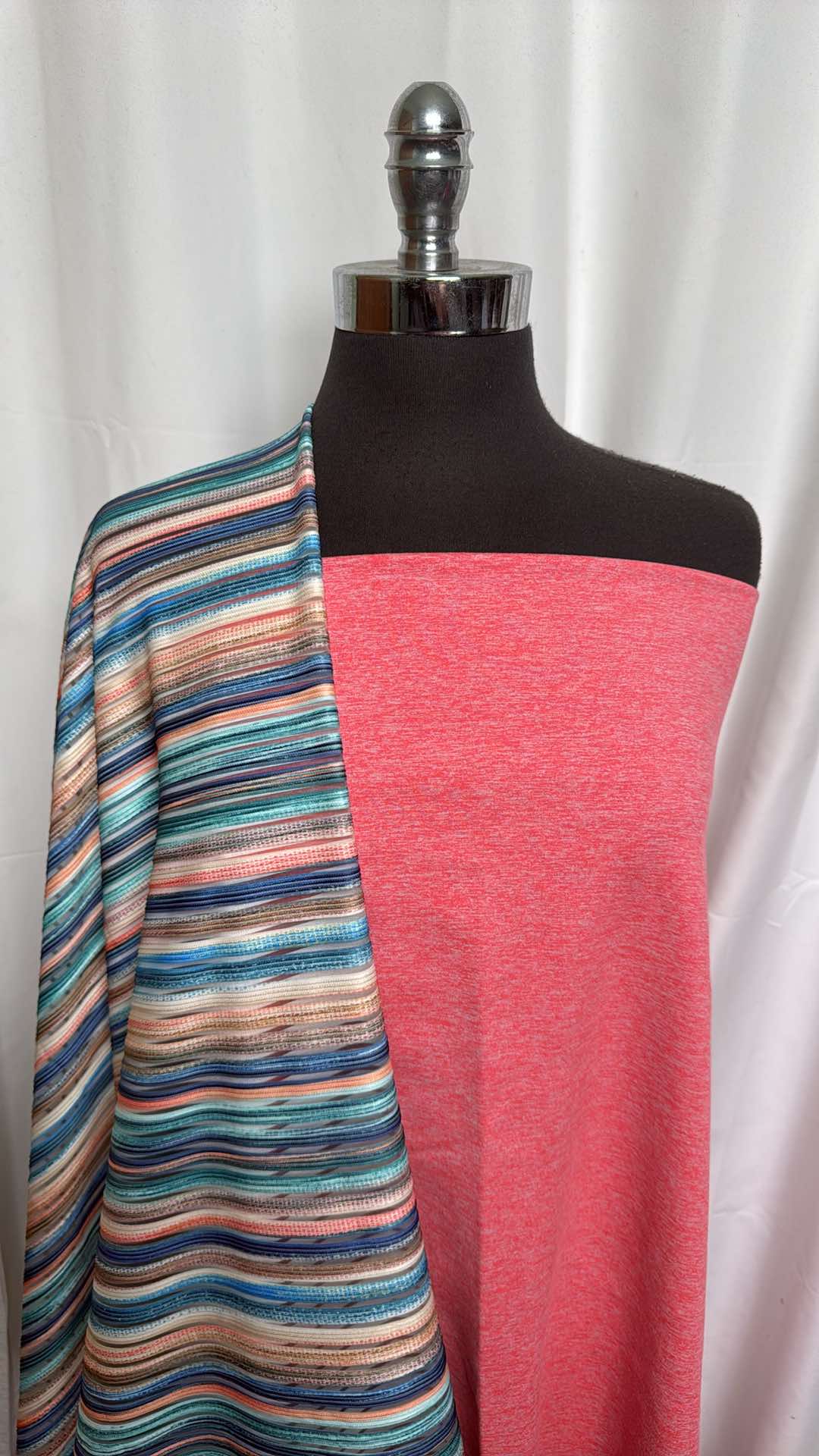 HEATHER PINK/BURNOUT BUNDLE : 1YD Heather Pink Peached PF & 2YD Stripe P/S Burnout : A26074