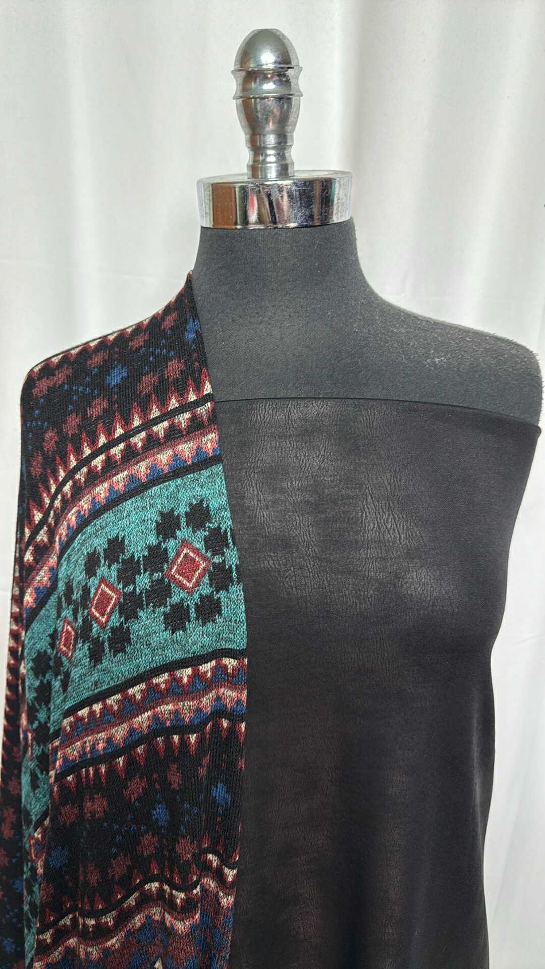 FAUX LEATHER/STRIPE BUNDLE : 2YD Distressed Heavy P/S Faux Leather & 2YD Stripe SK : A29250