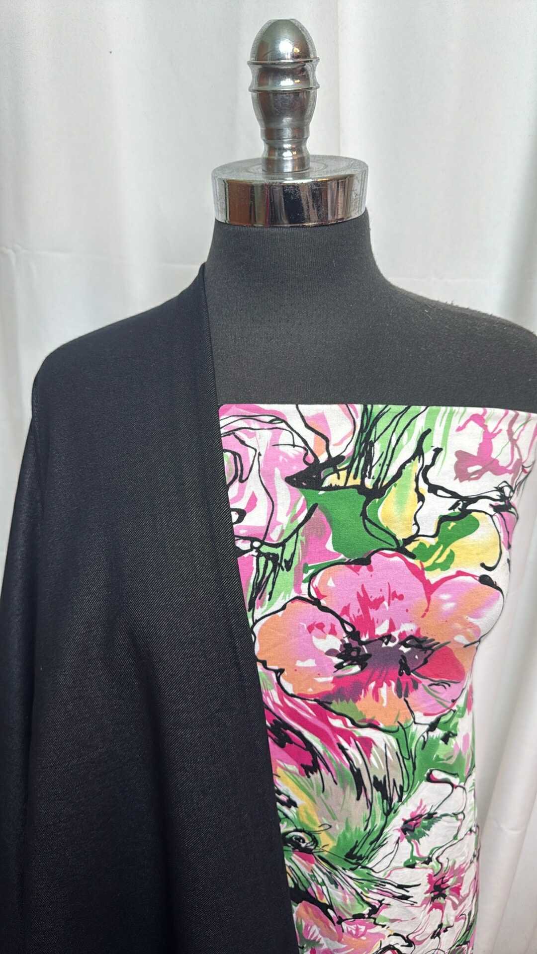 DENIM/FLORAL SKETCH BUNDLE : 1YD Floral Sketch C/S FT & 1YD Knit Denim : A28076
