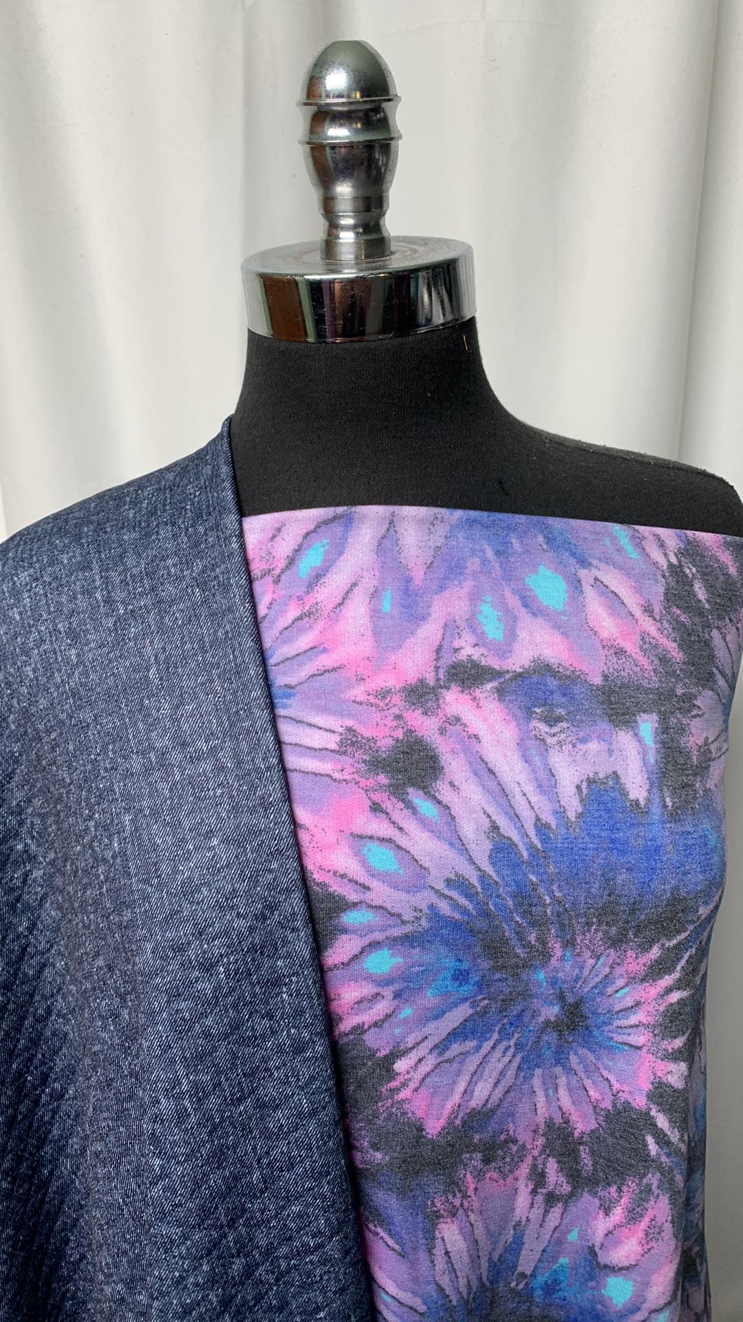 PURPLE TIE DYE/QUILTED BUNDLE : 2YD "Denim" Quilted & 2YD Tie Dye PRS FT : A1751