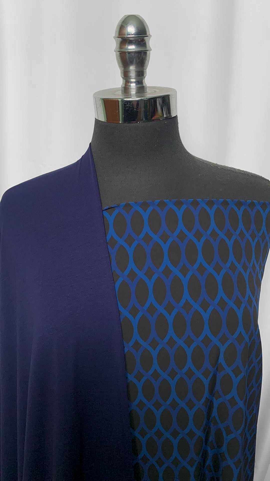 NAVY/BLUE GEO BUNDLE : 2YD Navy MVC & 2YD Geo Microfiber Stretch Woven : A2518