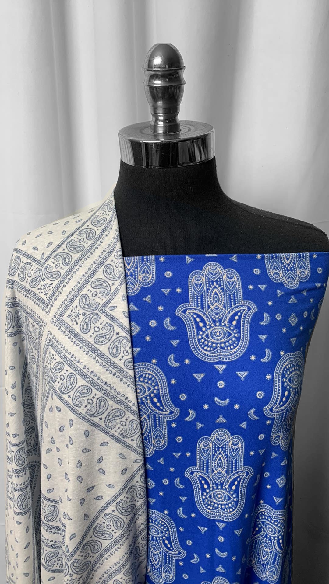 HAMSA/BANDANA BUNDLE : 2YD Blue Hamsa DBP & 2YD Bandana Triblend : A25078