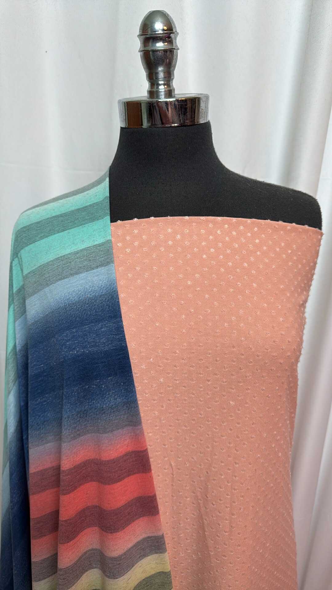 APRICOT DOT/OMBRE STRIPE BUNDLE : 2YD Apricot Swiss Dot & 2YD Ombre Stripe PRS : A28028