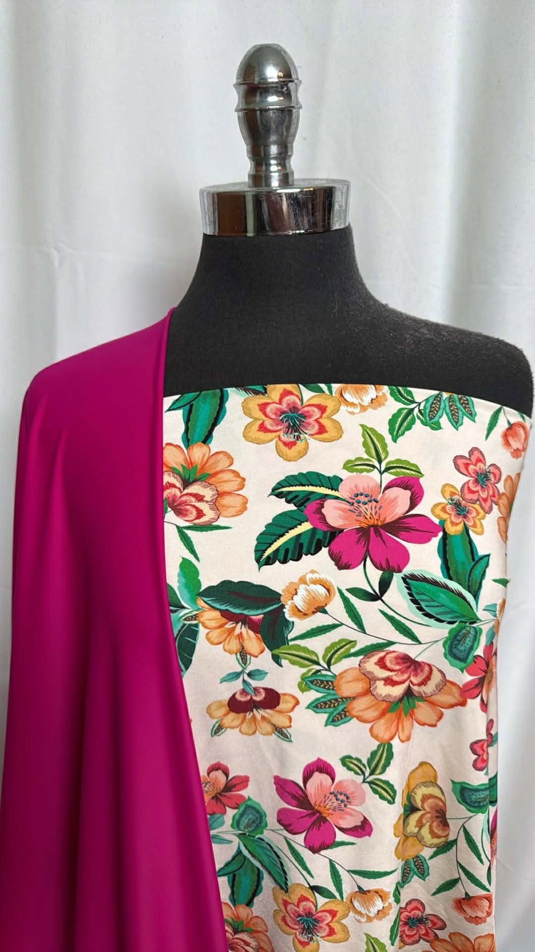MAGENTA/FLORAL BUNDLE : 2YD Floral N/S & 2YD Magenta (Flaw-Read Descr.) N/S : A29914