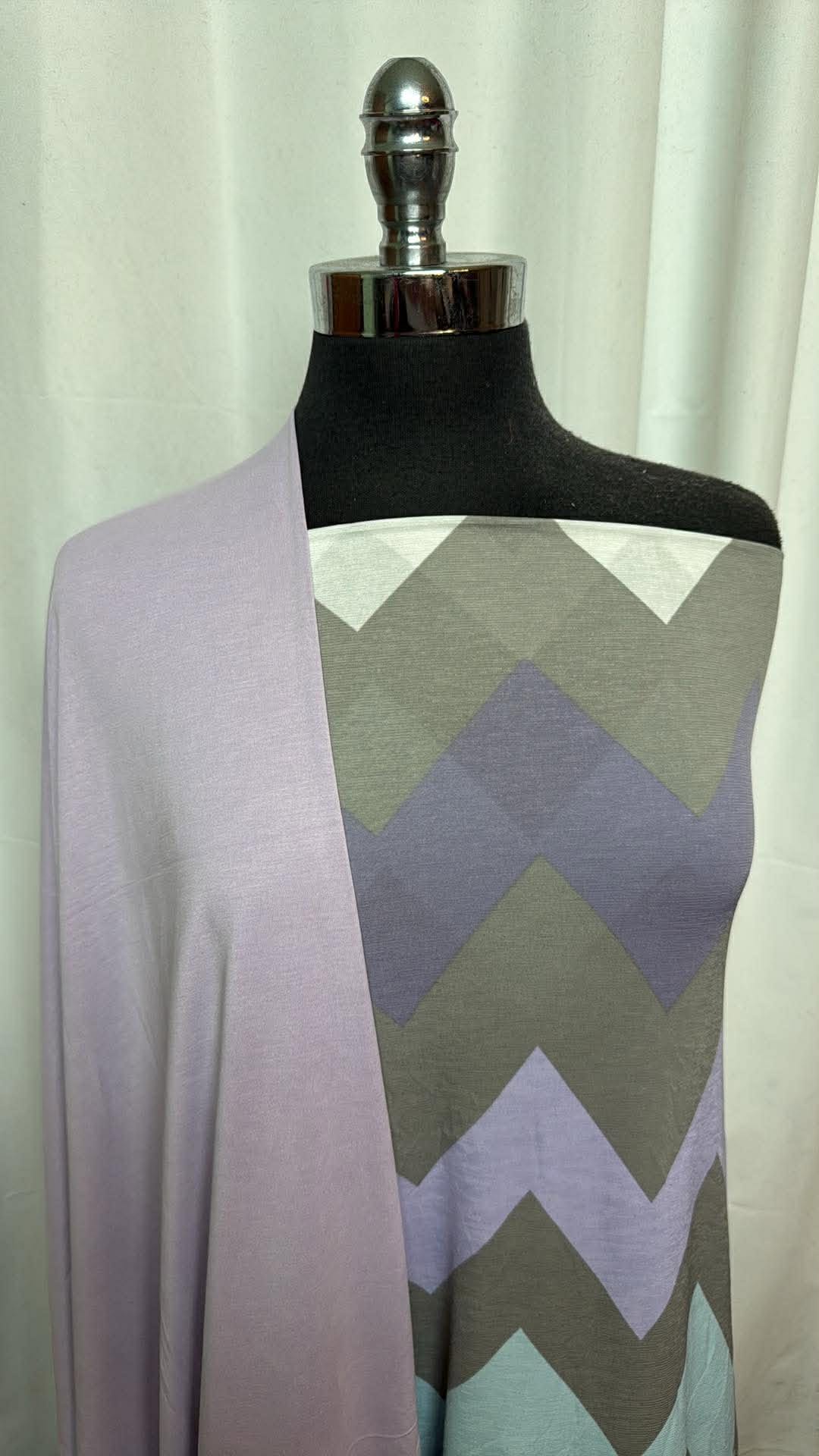LILAC/CHEVRON BUNDLE : 2YD Chevron Bulgari & 1.5YD Lilac Cupro : A30089