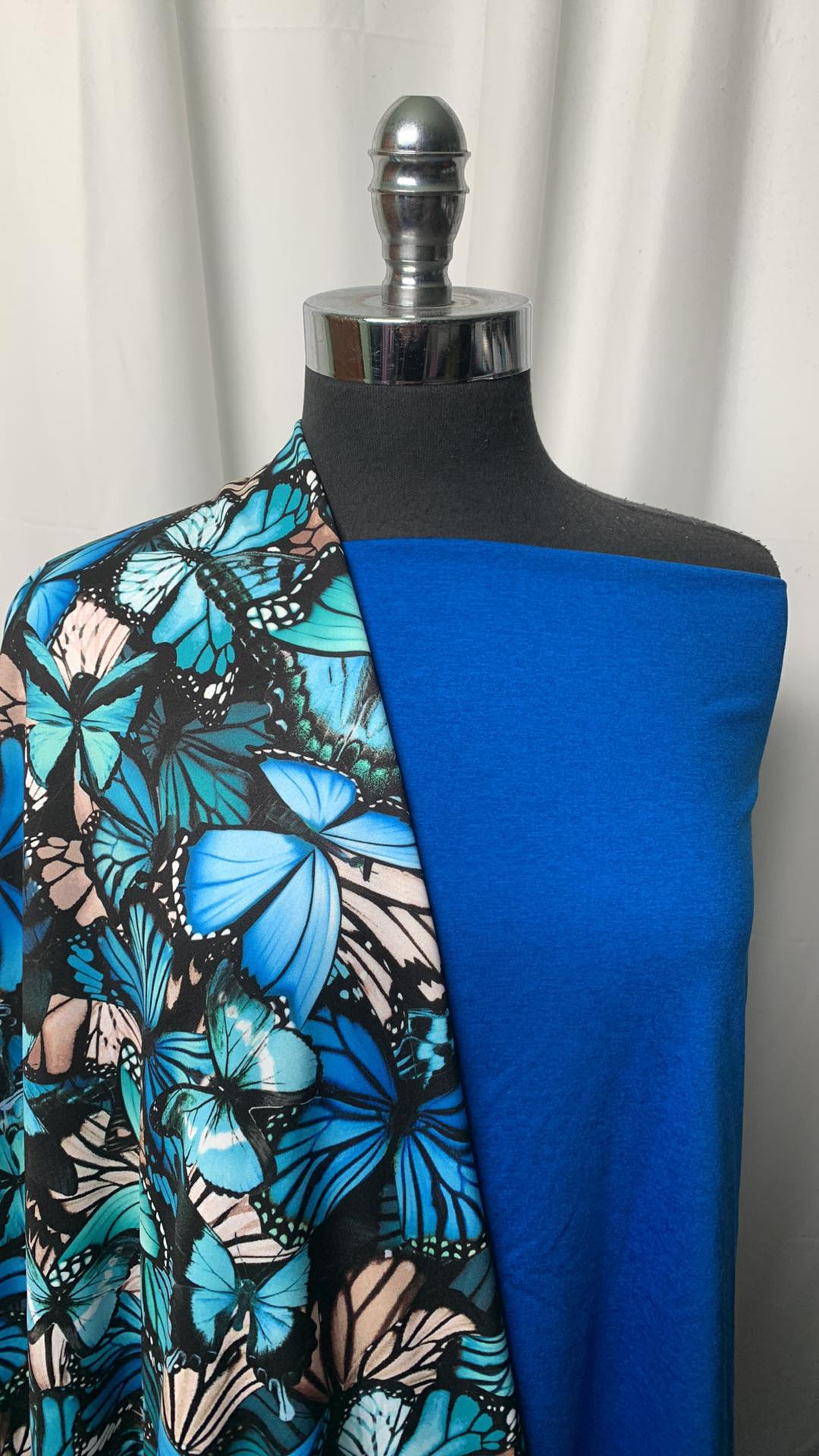 ROYAL/BUTTERFLY BUNDLE : 2YD Royal Peached PF & 2YD Blue Butterfly Fleece : A1843