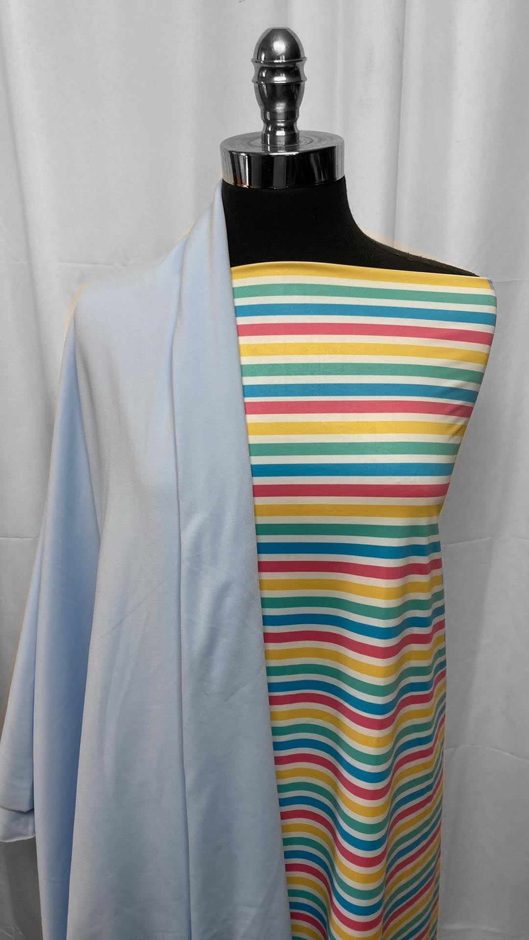 LIGHT BLUE/STRIPES BUNDLE : 2YD Light Blue P/S Fleece & 2YD Stripe N/S : A25193