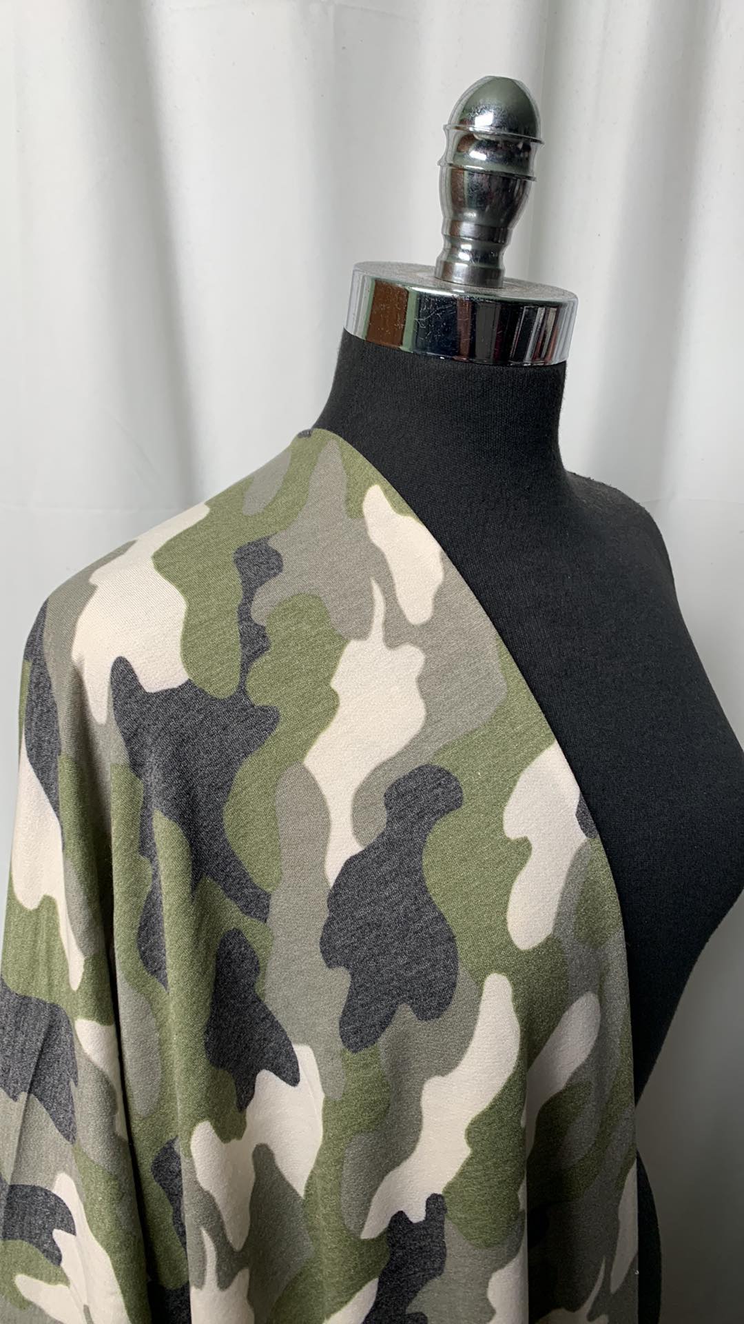 Army Green Camo - Poly/Rayon/Spandex French Terry - 2 Yard Cut