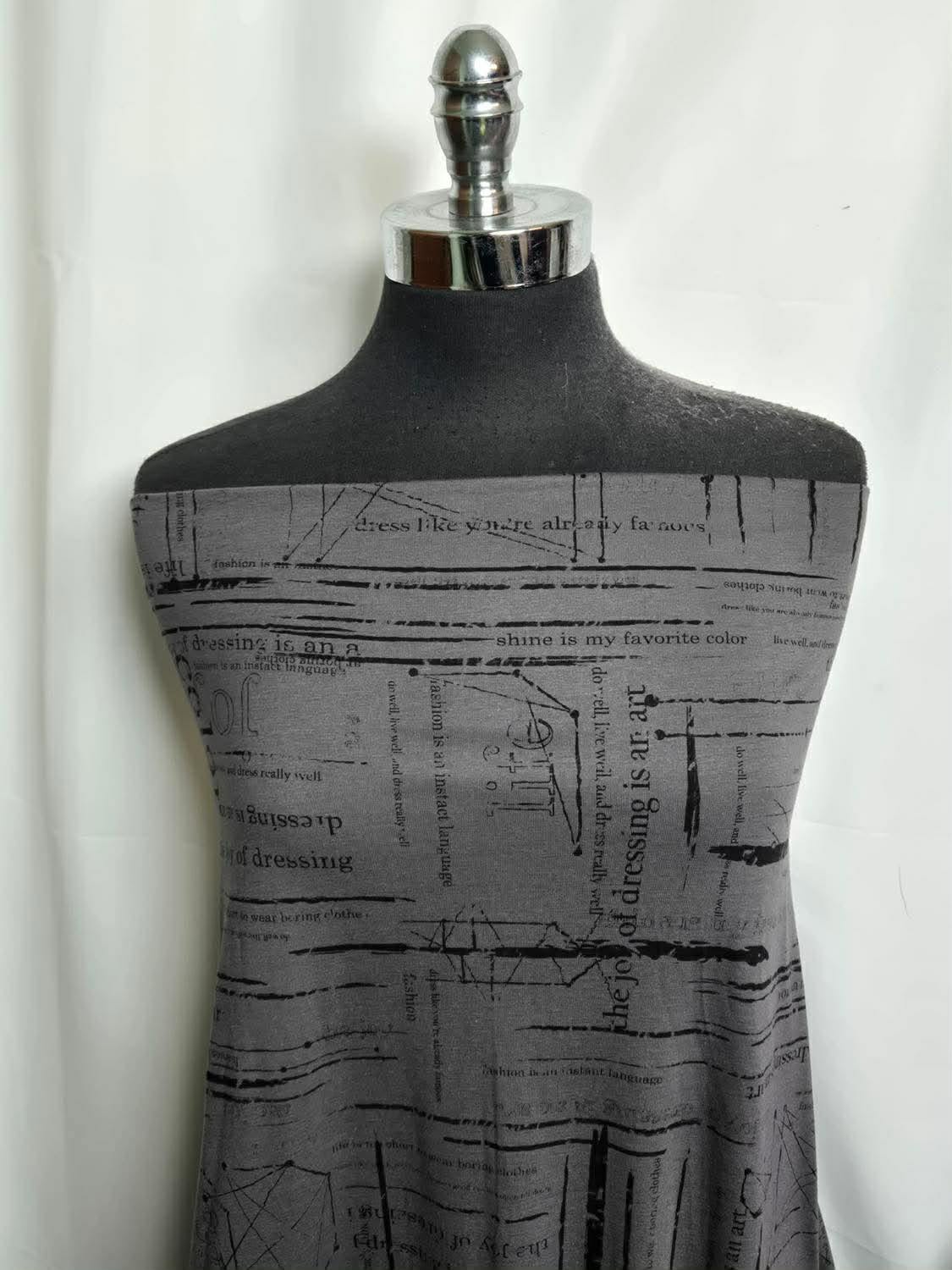 Grey Joy of Dressing - Bamboo/Poly - 2 Yard Cut