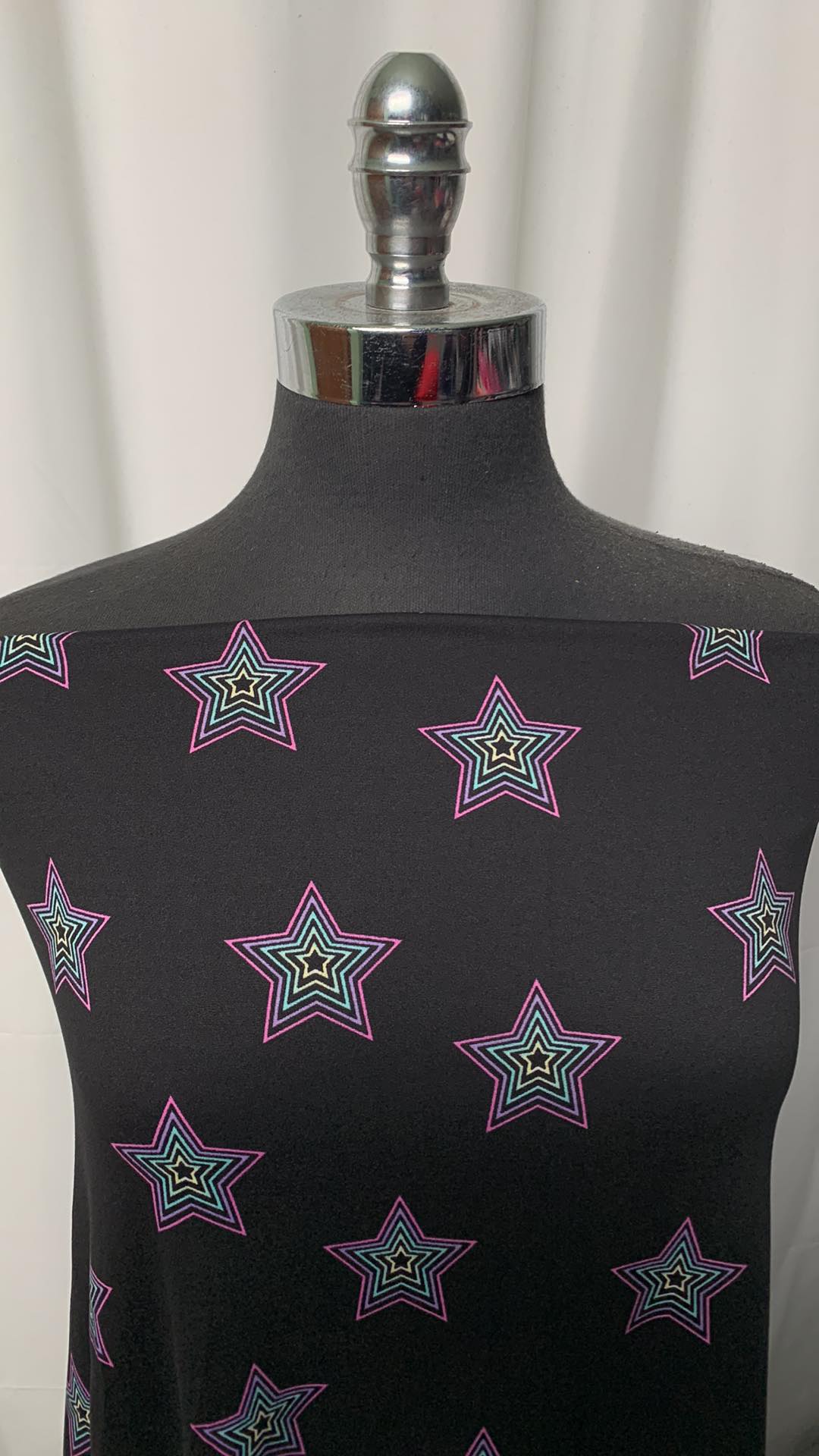 Black Starstruck - Double Brushed Poly Spandex - 2 Yard Cut