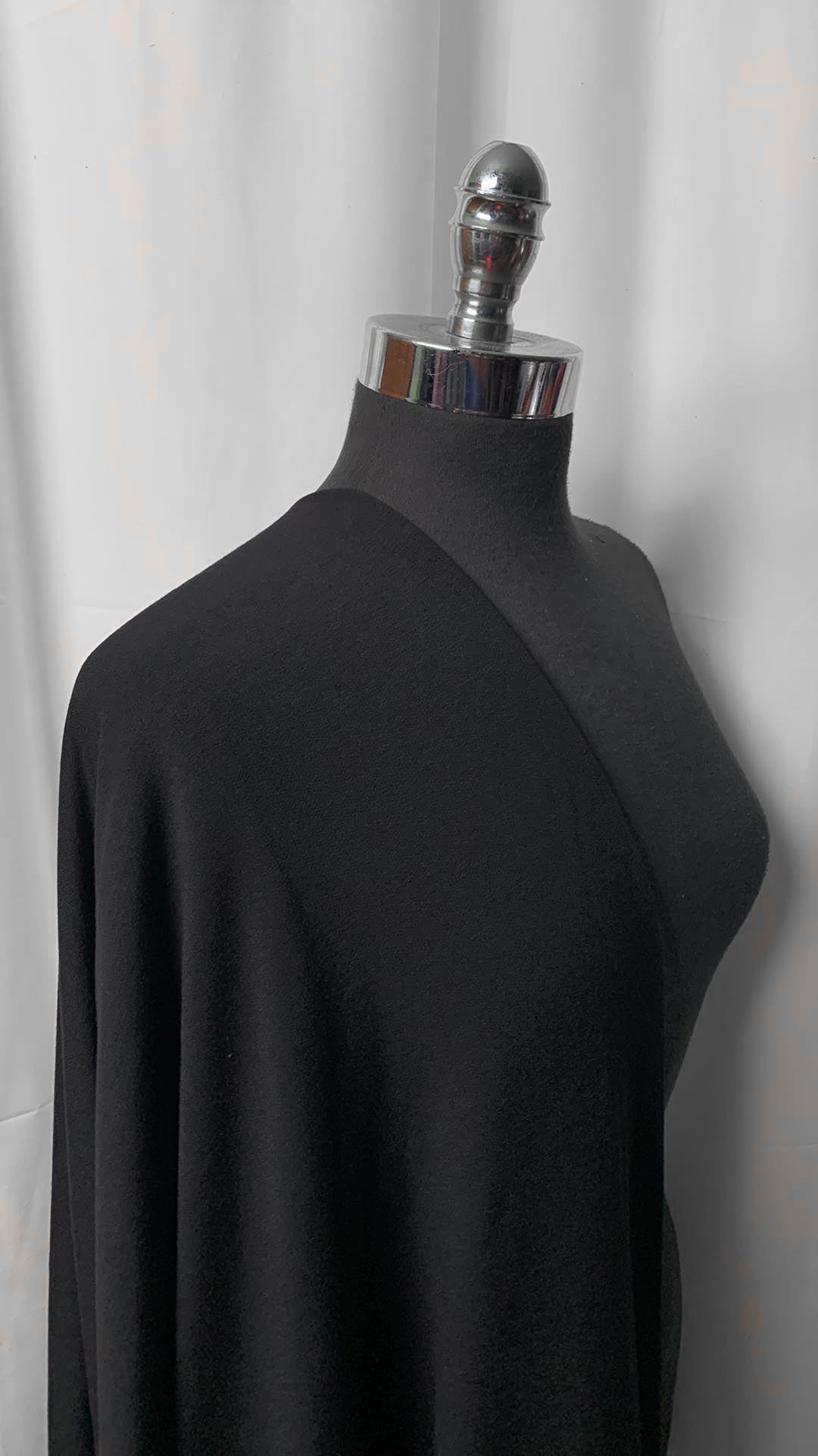 Black - Very Heavy, Brushed Cotton/Spandex French Terry - 2 Yard Cut