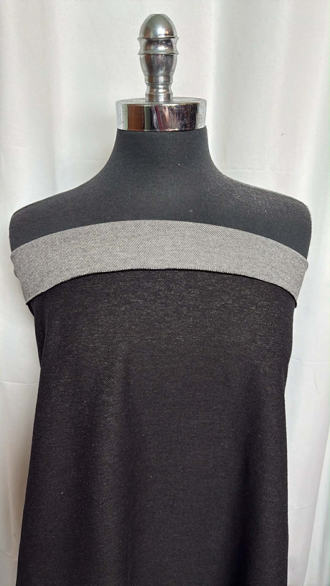 Black - Heavy Cotton/Spandex KNIT DENIM - 2 Yard Cut