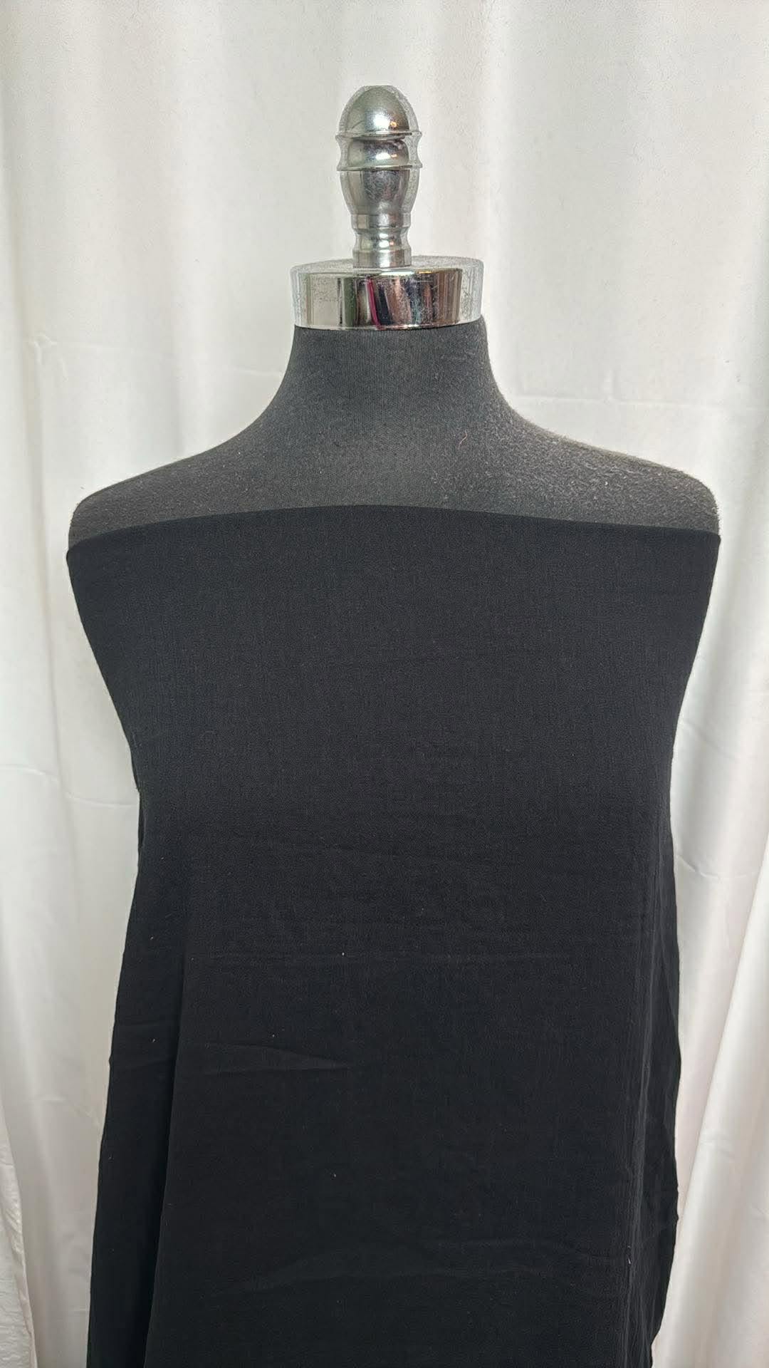 Black - Lightweight Crinkle Cotton Woven (52" Wide) - 3 Yard Cut