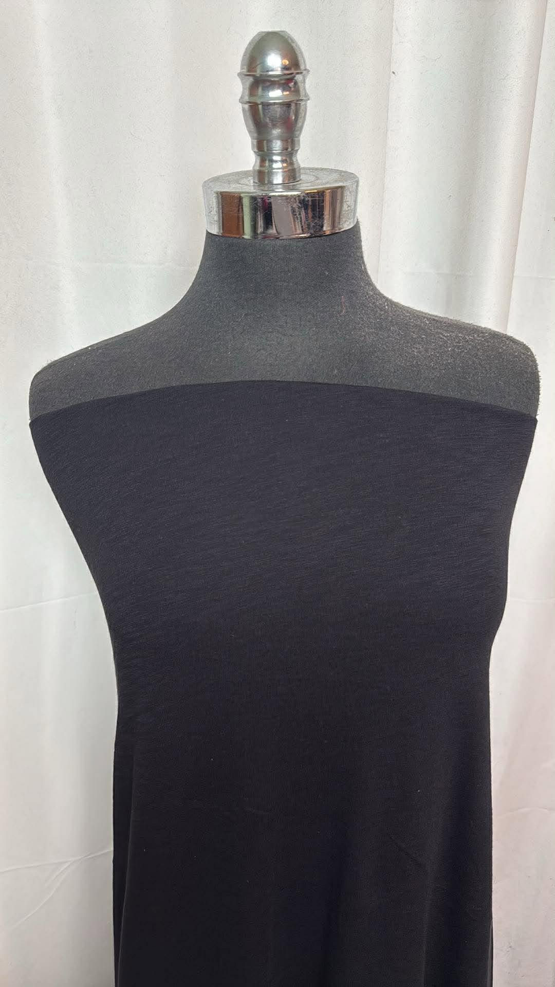 Black Slub - Rayon/Spandex - 2 Yard Cut