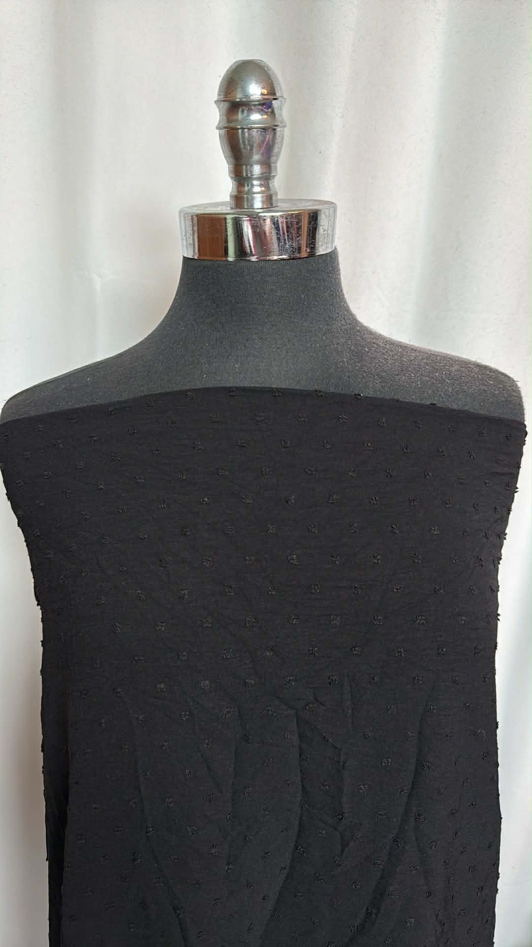 Black Swiss Dot - Poly Woven - 2 Yard Cut