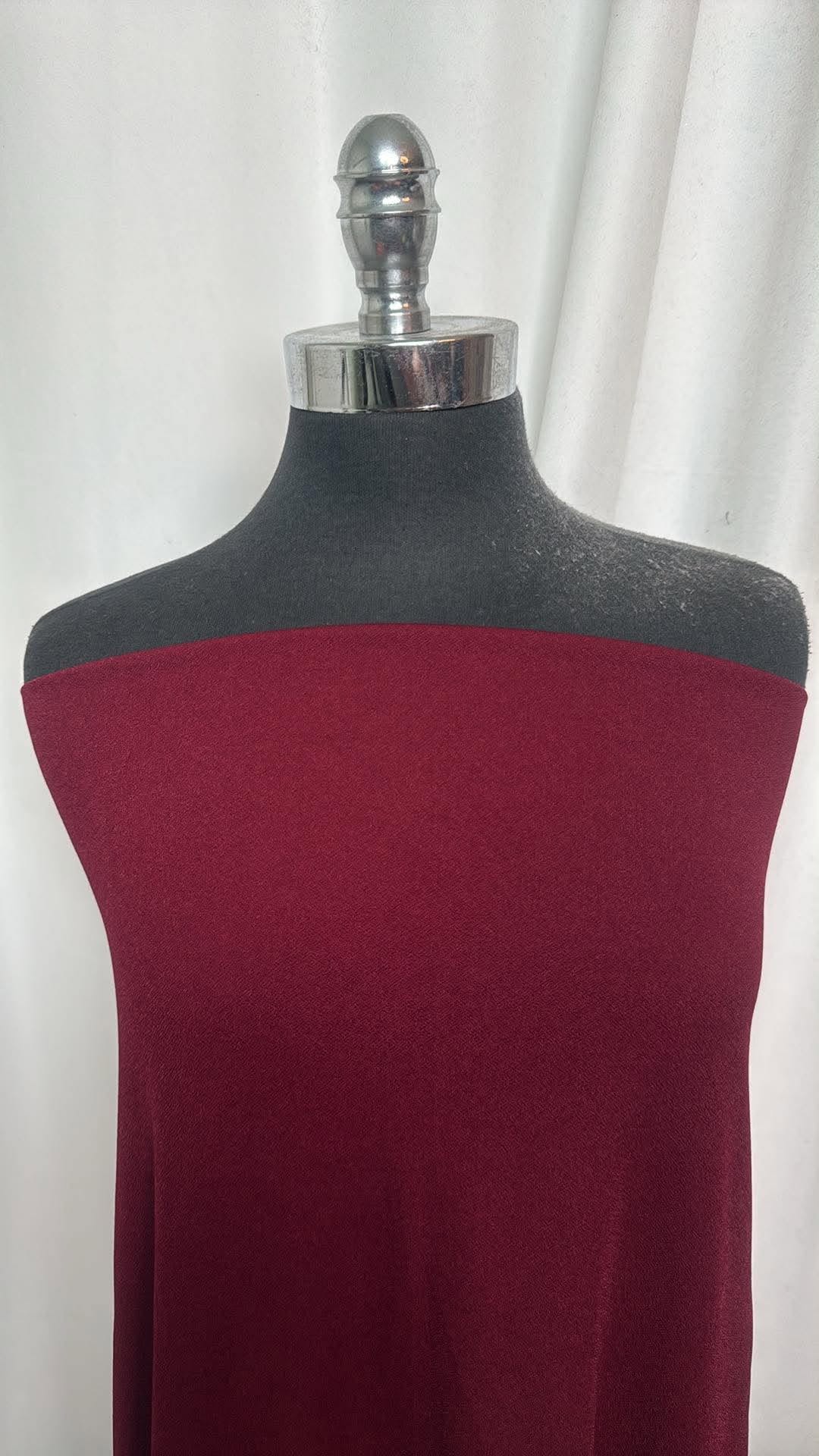 Burgundy - Poly/Spandex Crepe Jersey - 2 Yard Cut
