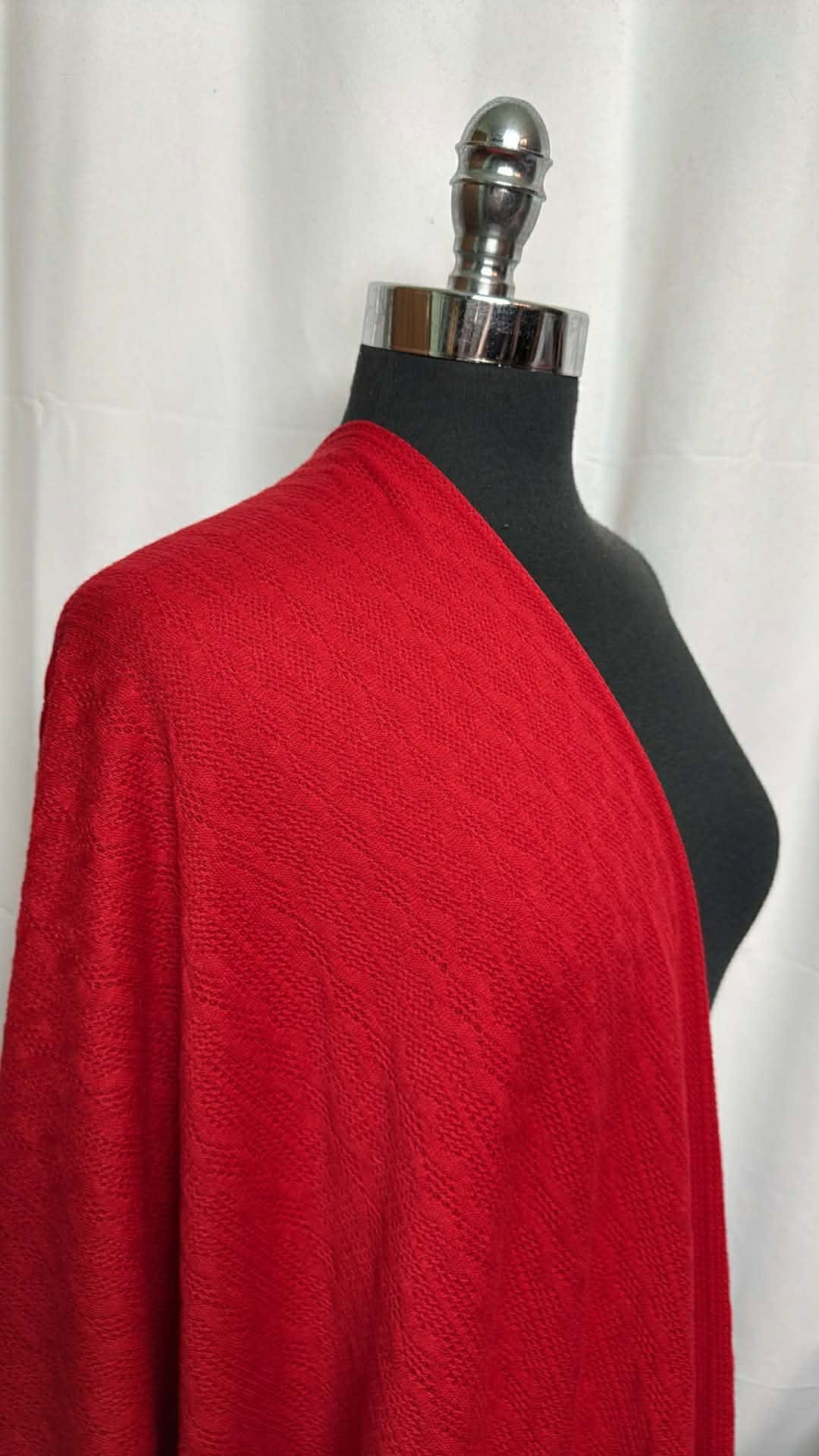 Red - Cable Sweater Knit - 2 Yard Cut