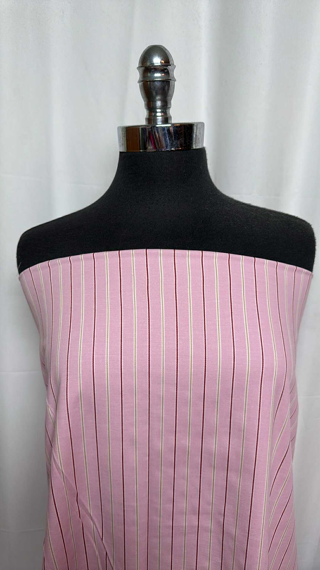 Pink Stripe - Cotton/Spandex Stretch Woven - 2 Yard Cut