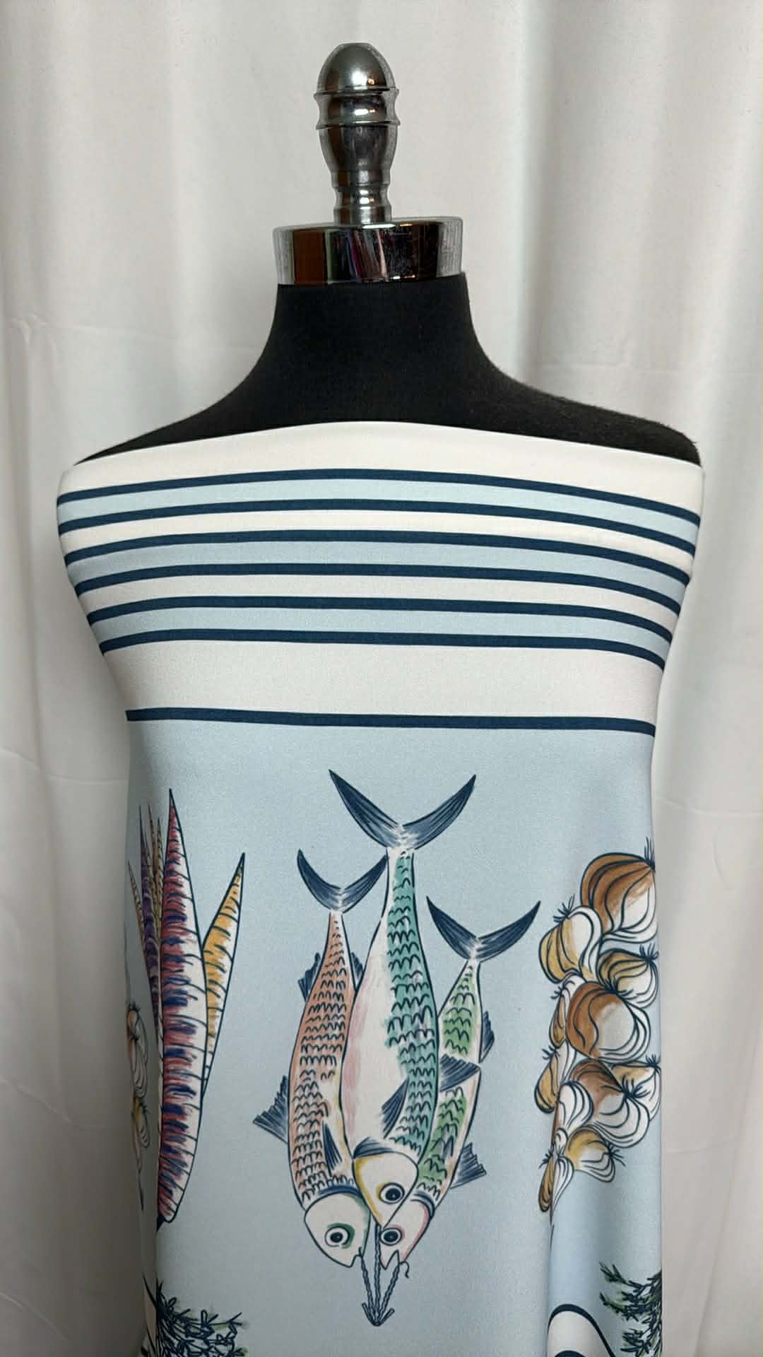 Fish - Double-Border Poly/Spandex Stretch Woven - 3 Yard Cut