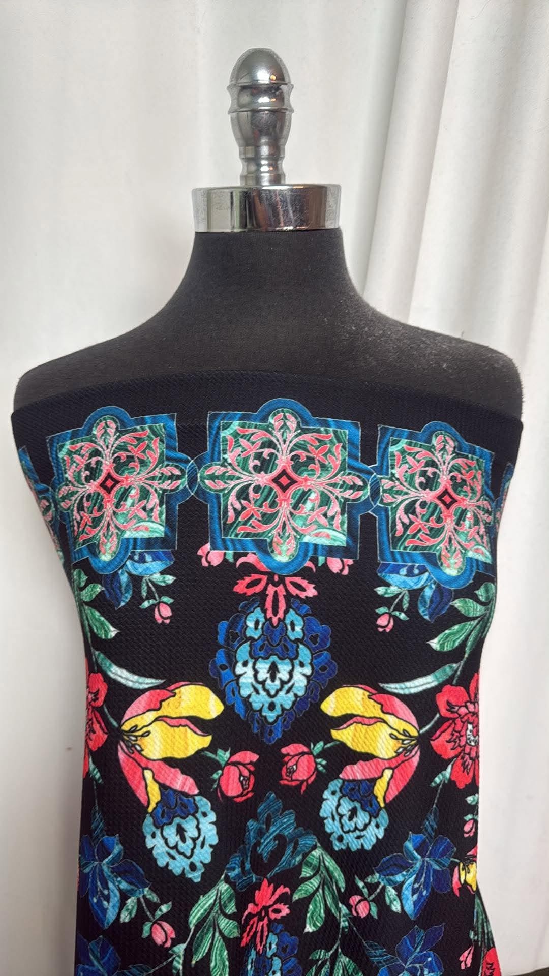 Floral Double-Border - BULLET Knit - 2 Yard Cut