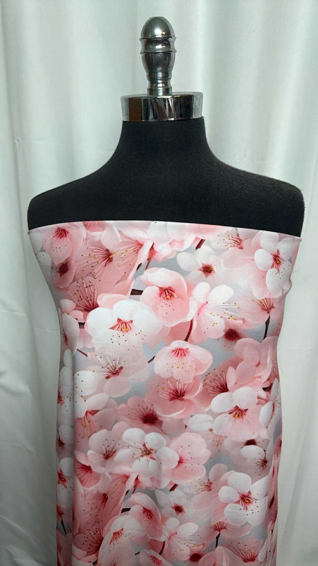 Falling Sakura (*Custom) - Poly/Spandex Single-Brushed Performance - 2 Yard Cut