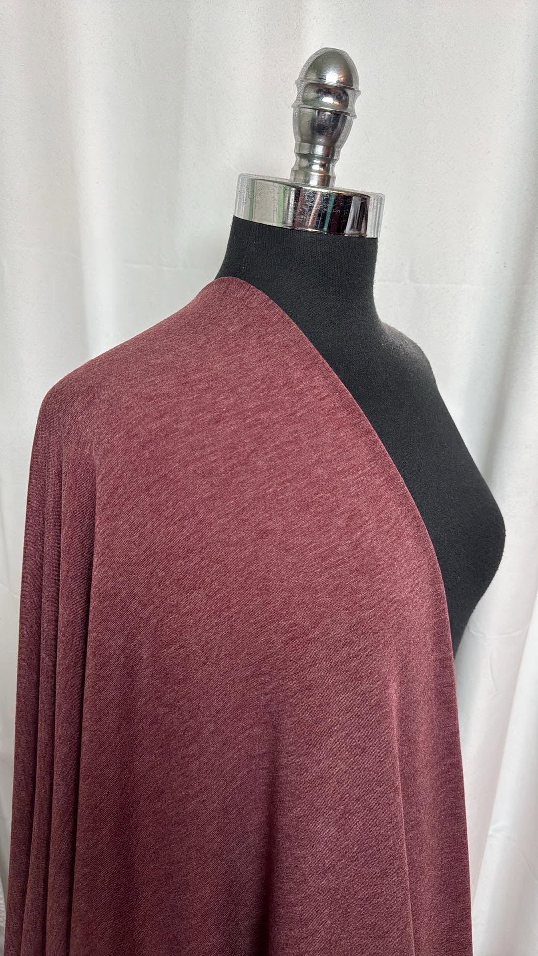 Heathered Burgundy - Brushed PRS French Terry - 2 Yard Cut