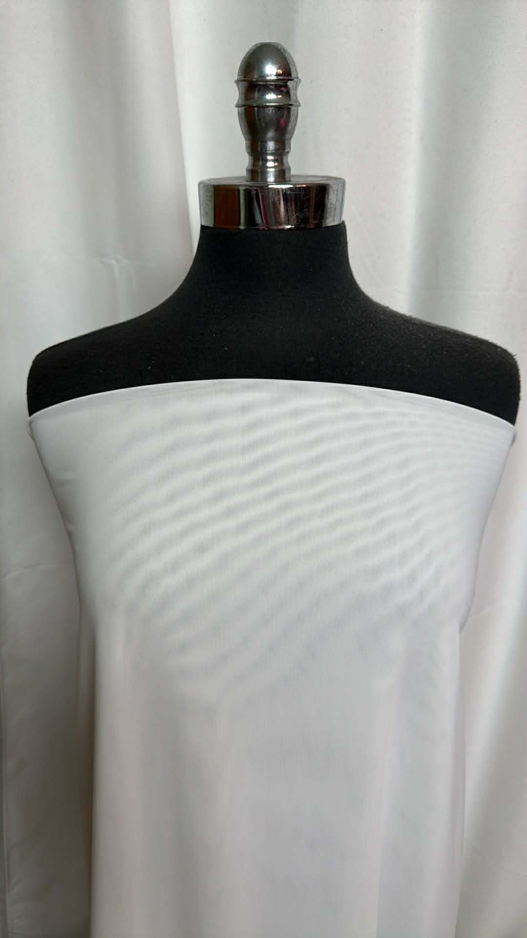 White - Heavy Nylon/Spandex Power Mesh - 2 Yard Cut