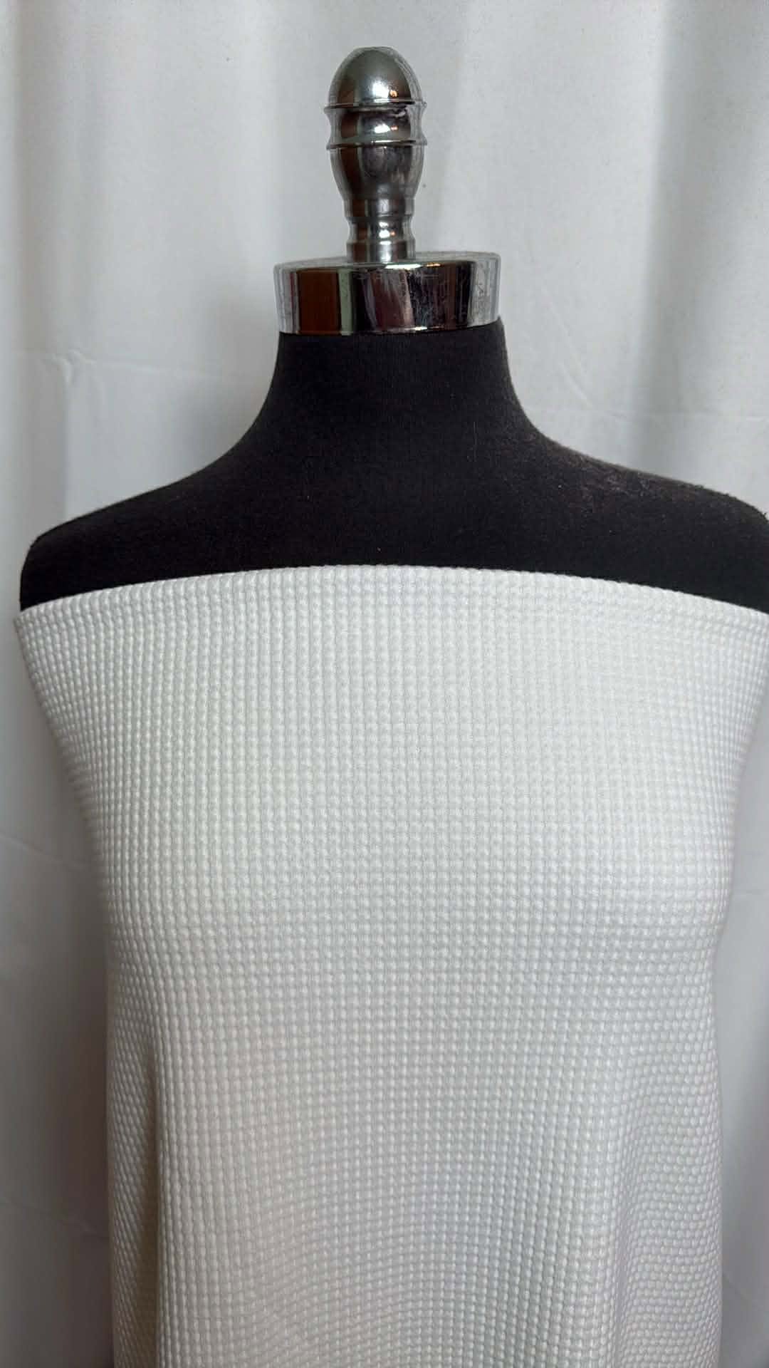 Ivory - Brushed-Face Cotton Thermal Knit (48" Wide) - 2 Yard Cut