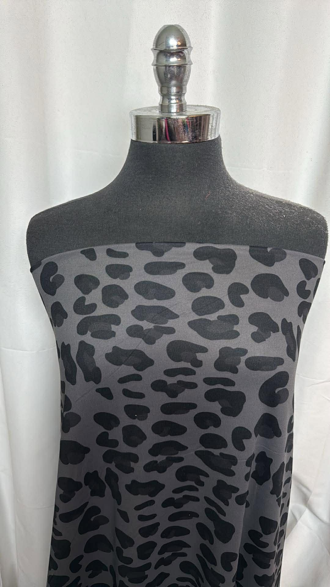 Grey Leopard - Lightly Peached Performance - 2 Yard Cut