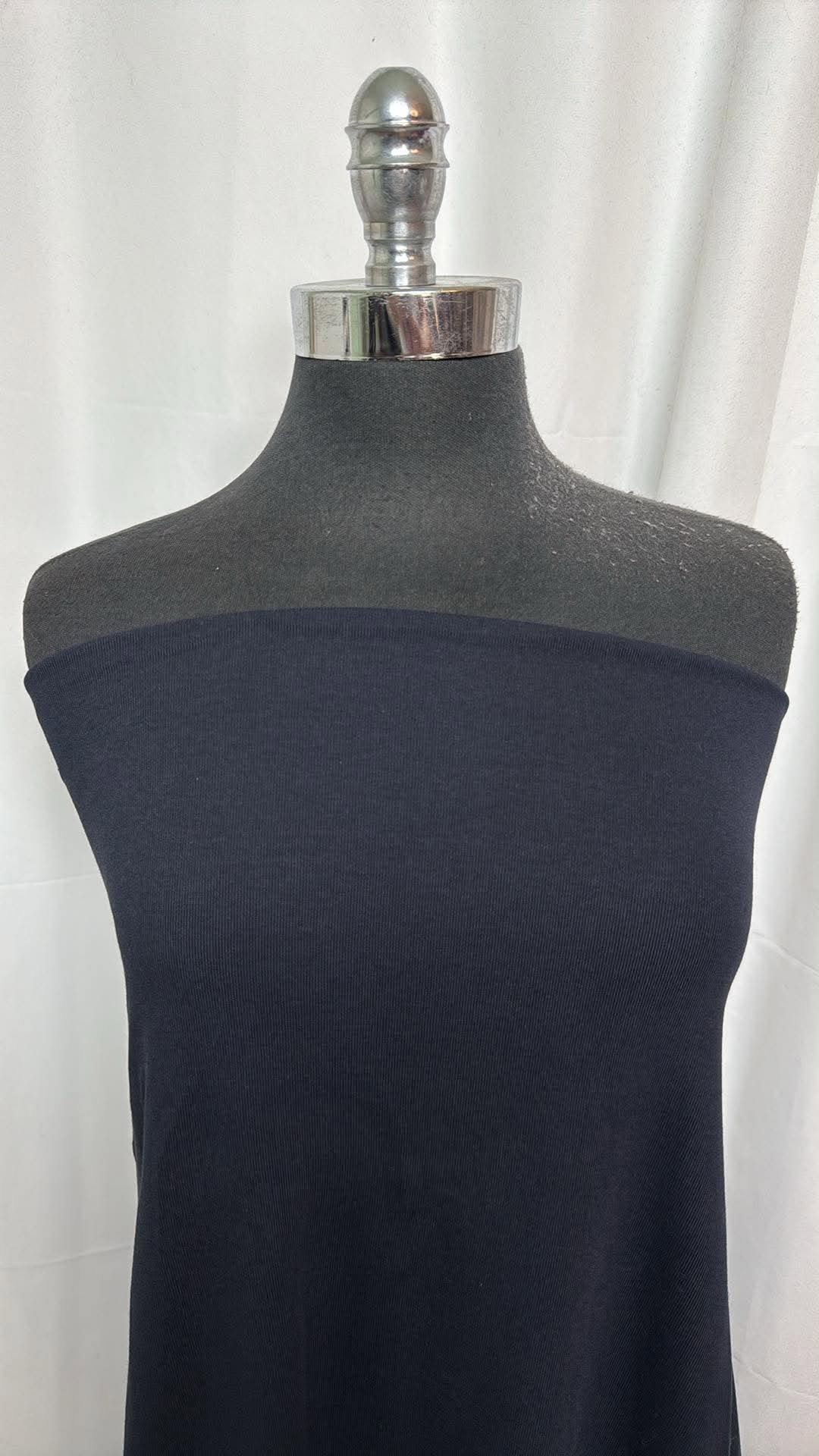 Navy - Heavy Cotton/Spandex 1x1 Rib Knit - 2 Yard Cut