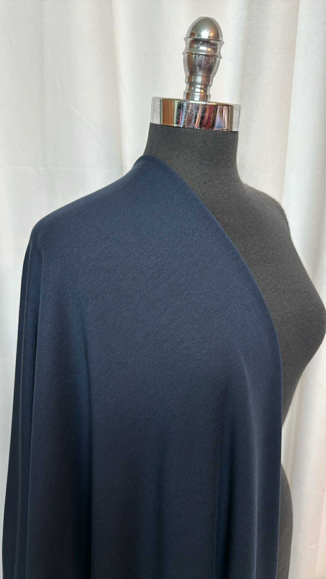 Navy - Modal/Cotton/Spandex French Terry - By the Yard