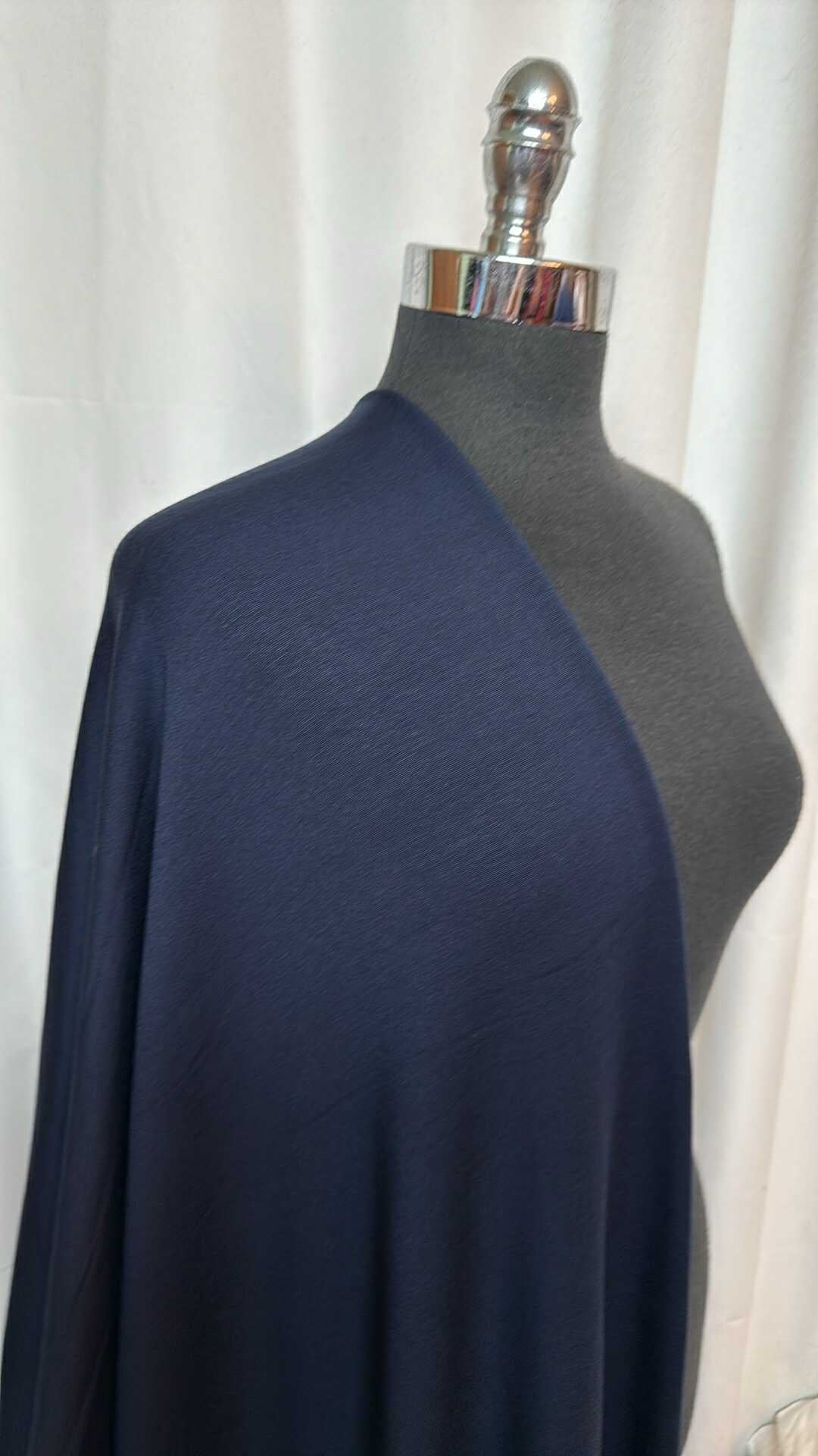 Navy - Modal/Spandex Brushed French Terry - By the Yard