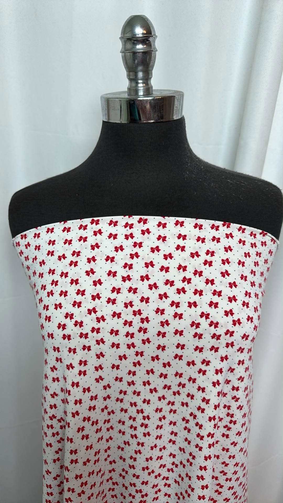 Little Red Bows - Nylon/Spandex Swim- 2 Yard Cut