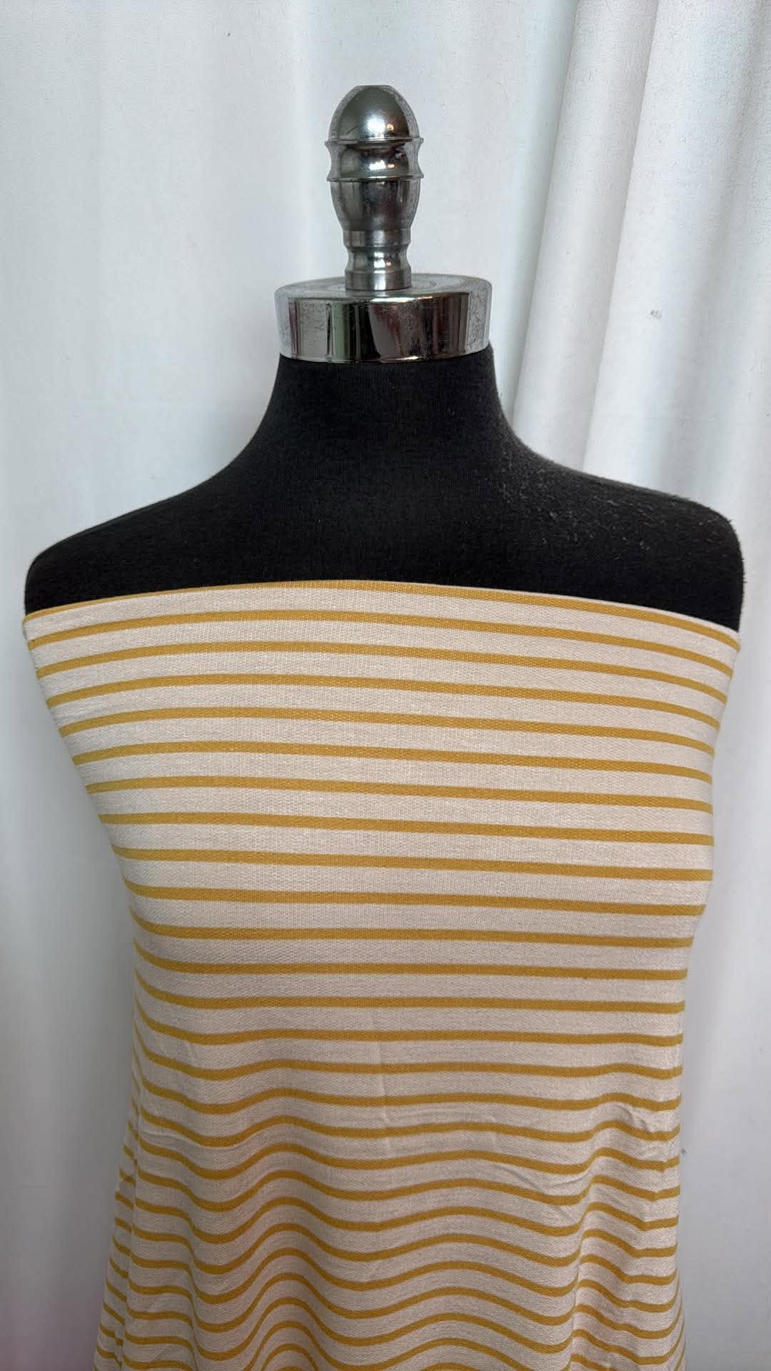 Mustard Stripe - PRS French Terry - 2 Yard Cut