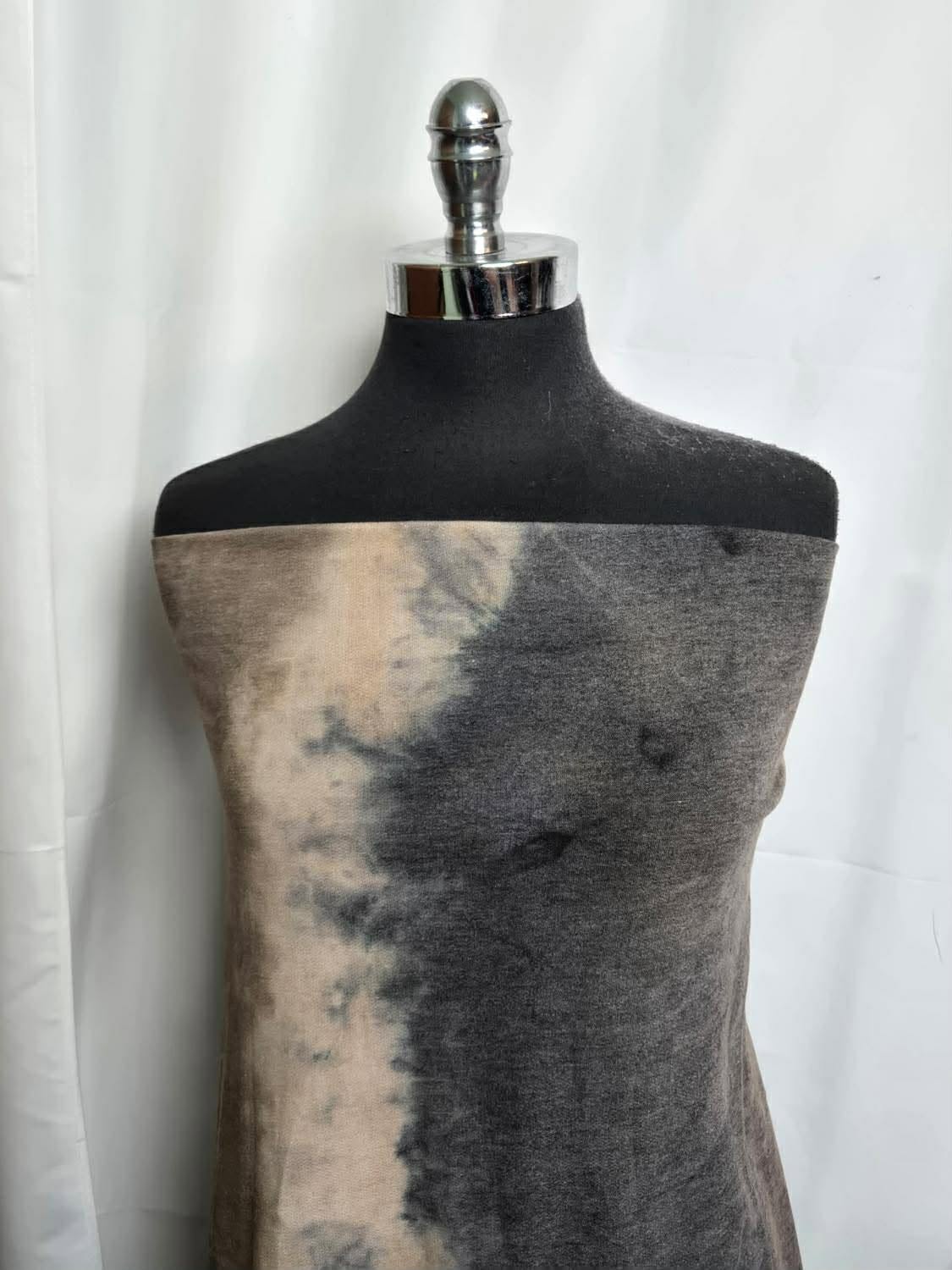 Charcoal/Tan/Brown Tie Dye - PRS French Terry - 2 Yard Cut
