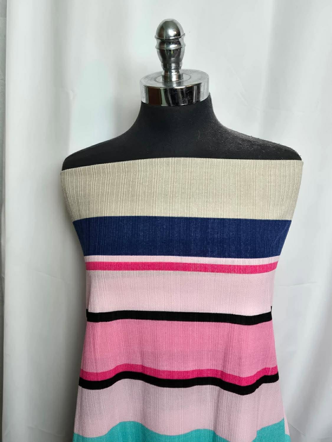 Variegated Stripe - Poly/Spandex Thermal Knit - 2 Yard Cut
