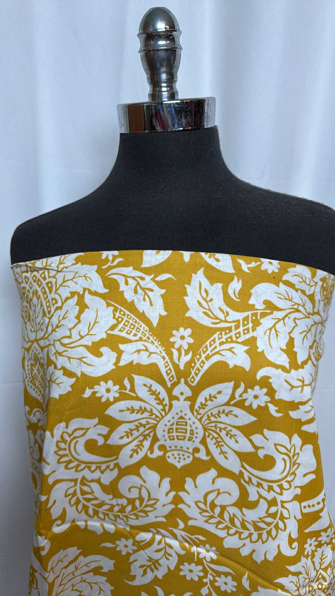 Mustard Damask - Quilting Cotton Woven - 2 Yard Cut