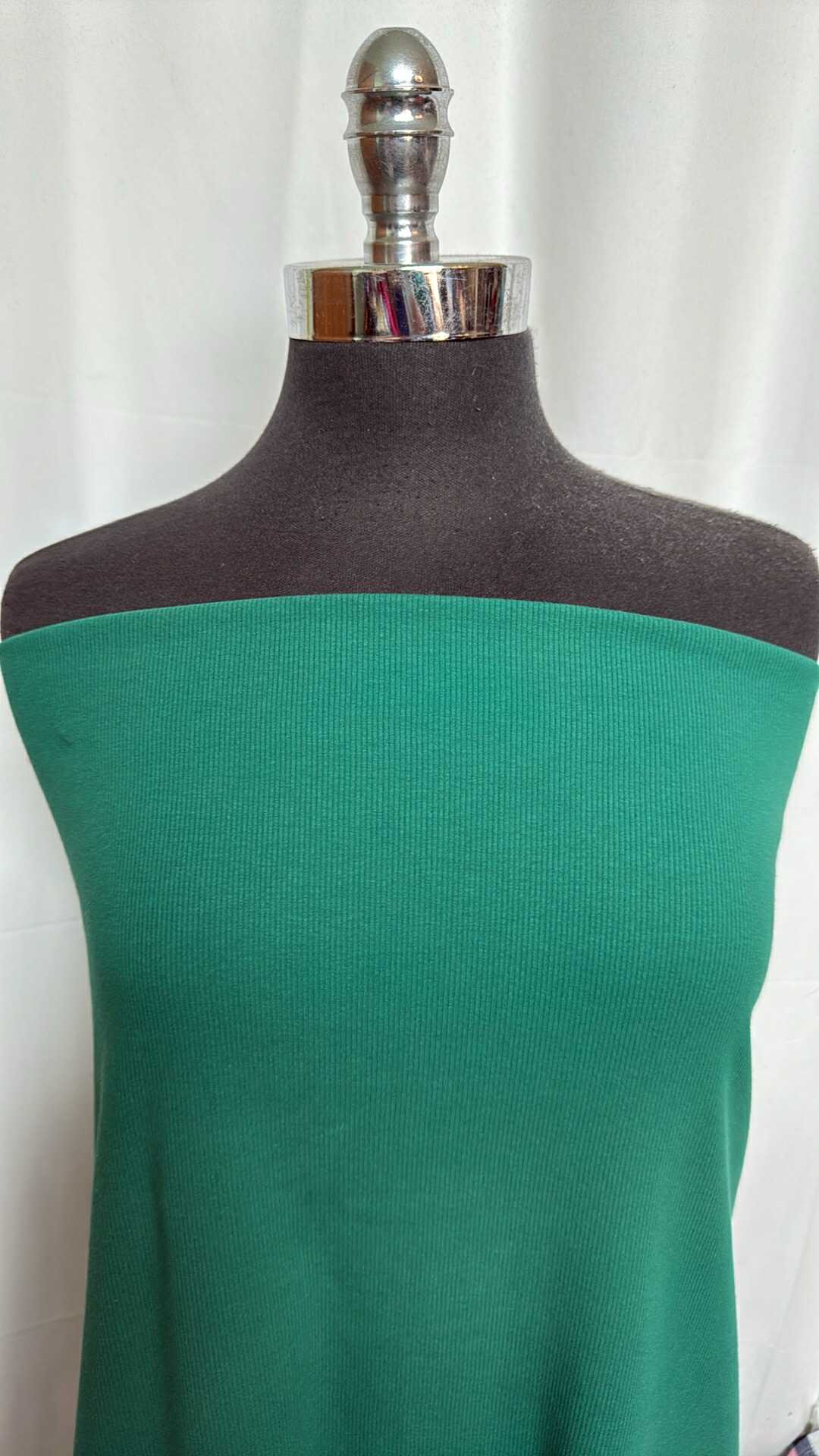 Green - Cotton/Spandex Double Knit 2x2 Rib Knit (48" Wide) - 2 Yard Cut