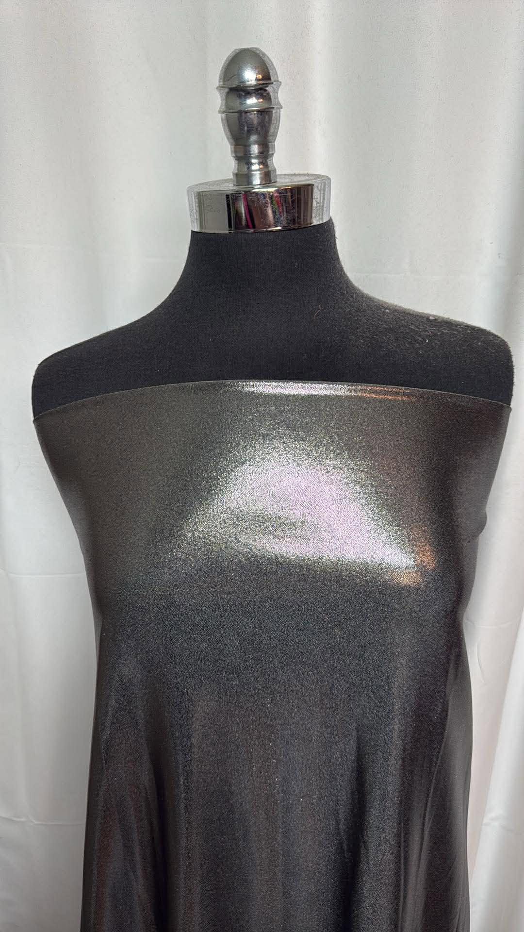 Silver on Grey - Foil Performance - 2 Yard Cut