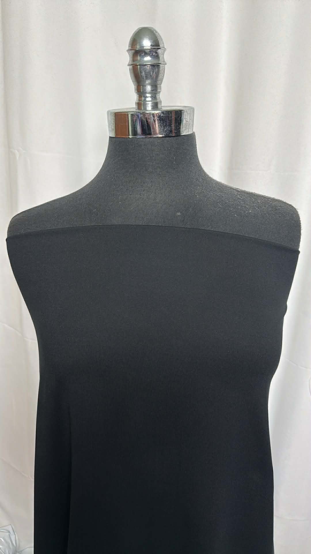 Solid Black - Mid-Weight Peached Performance - 2 Yard Cut