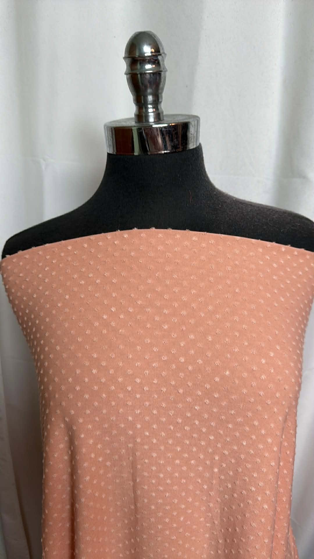 Coral - Swiss Dot Jersey - 2 Yard Cut