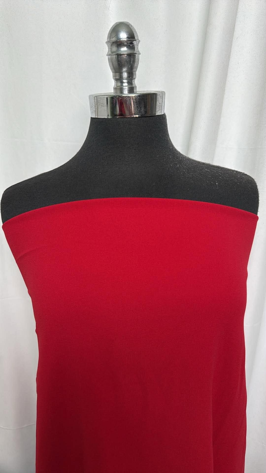 True Red - Crepe Scuba - 2 Yard Cut