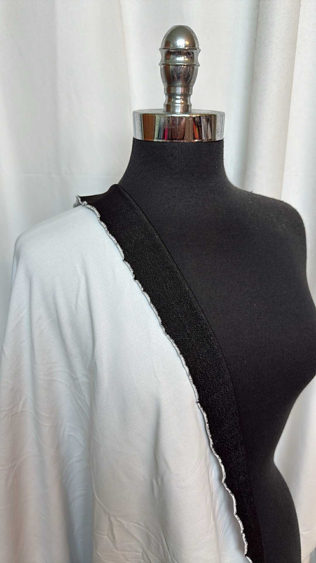 White/Black 2-Faced - Performance French Terry - 2 Yard Cut