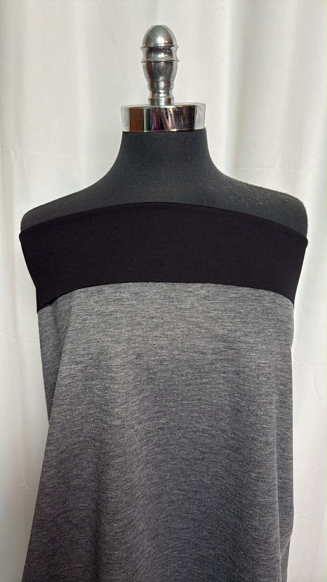 Black/Grey - 2-Faced Ponte - 2 Yard Cut