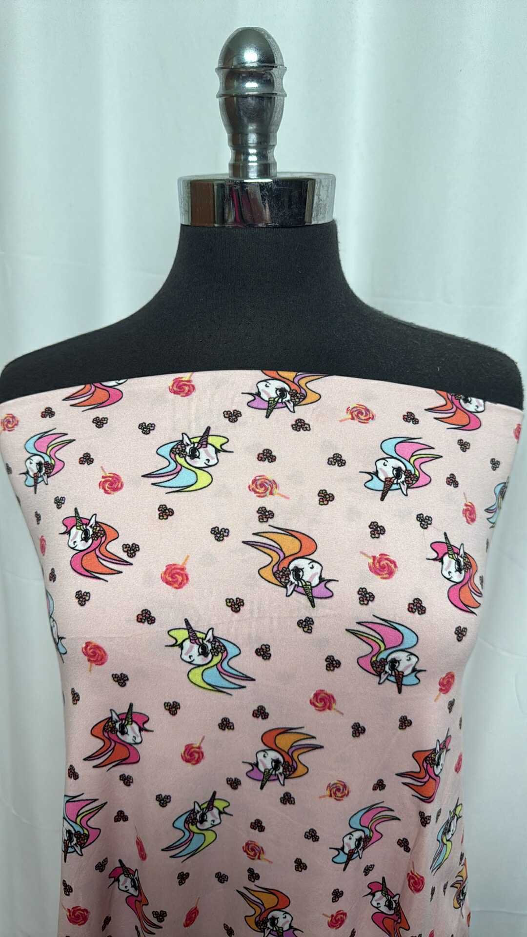 Light Pink Unicorn - Double Brushed Poly Spandex - 2 Yard Cut