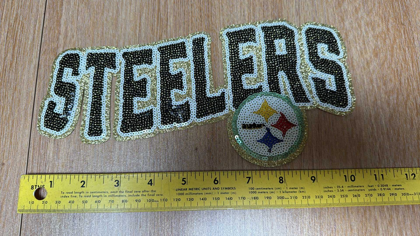 Steelers Sequin/Embroidery - IRON-ON Patch - Sold Individually